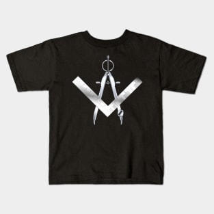 Masonic Styled Drafting  Square and Compass Kids T-Shirt